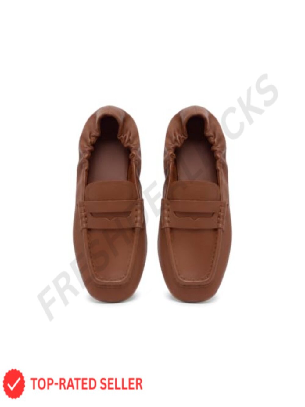 Womens Square Toe Penny Loafers Faux Leather Slip On Flat Shoes
